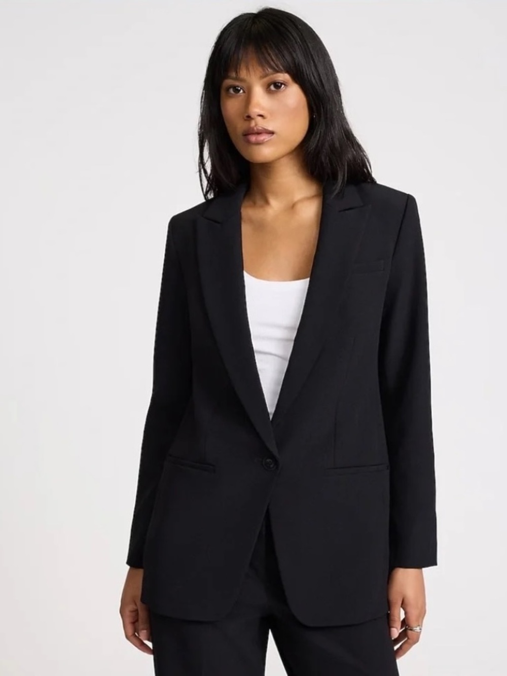 Women's Express Classic black oversized boyfriend blazer 06/23